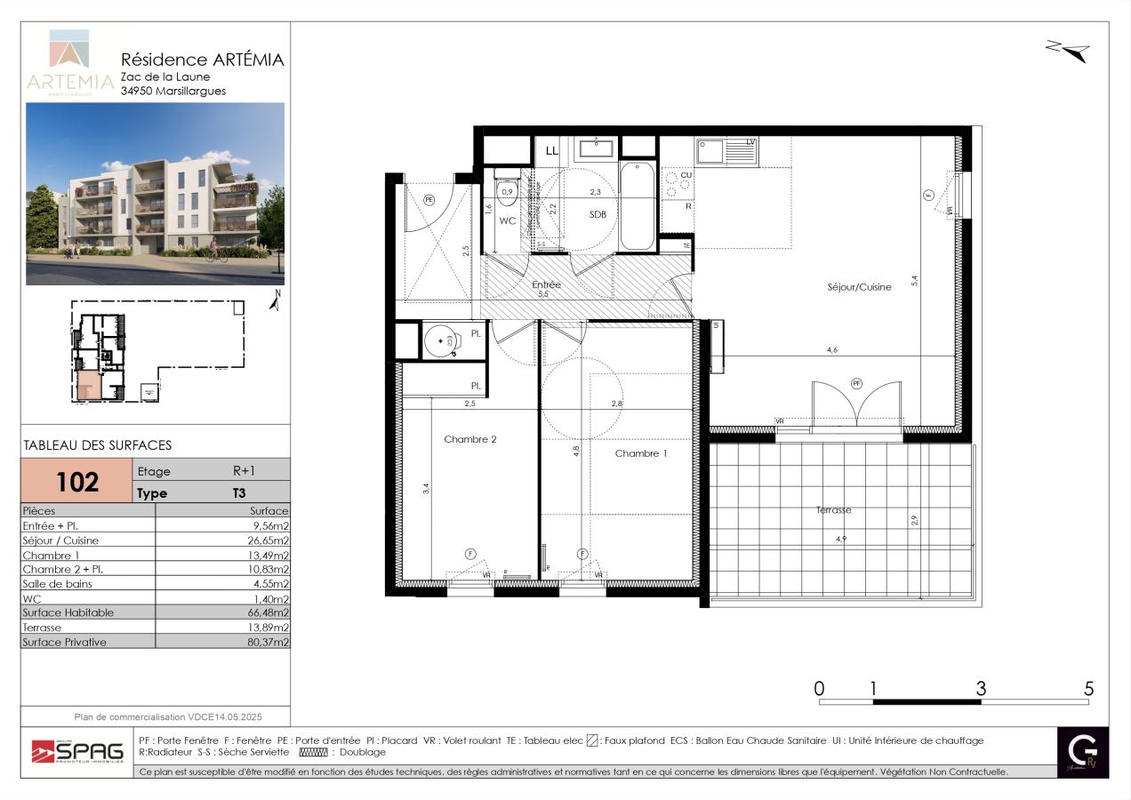 
																																							3 pièces - 
																																						1er étage - 66m² - 859,69 € - Photo #1