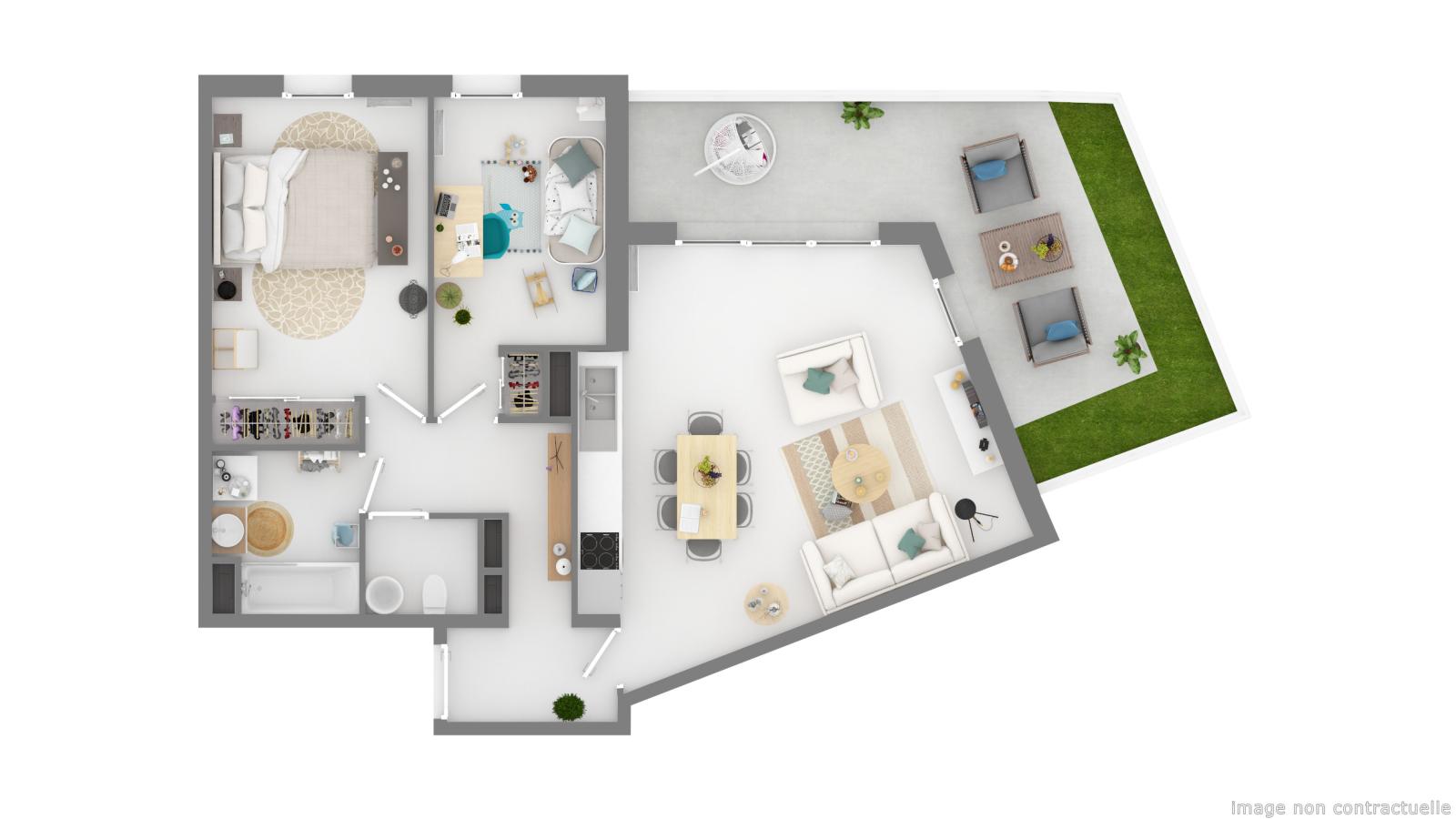 
																																							3 pièces - 
																																						2ème étage - 65m² - 877,44 € - Photo #2