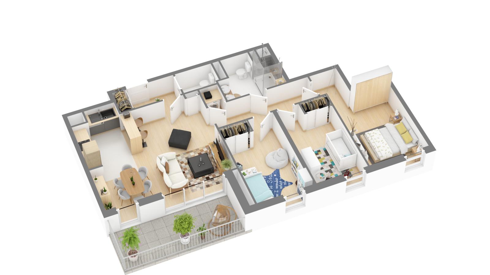 
																																							4 pièces - 
																																						3ème étage - 79m² - 242 300 € - Photo #7