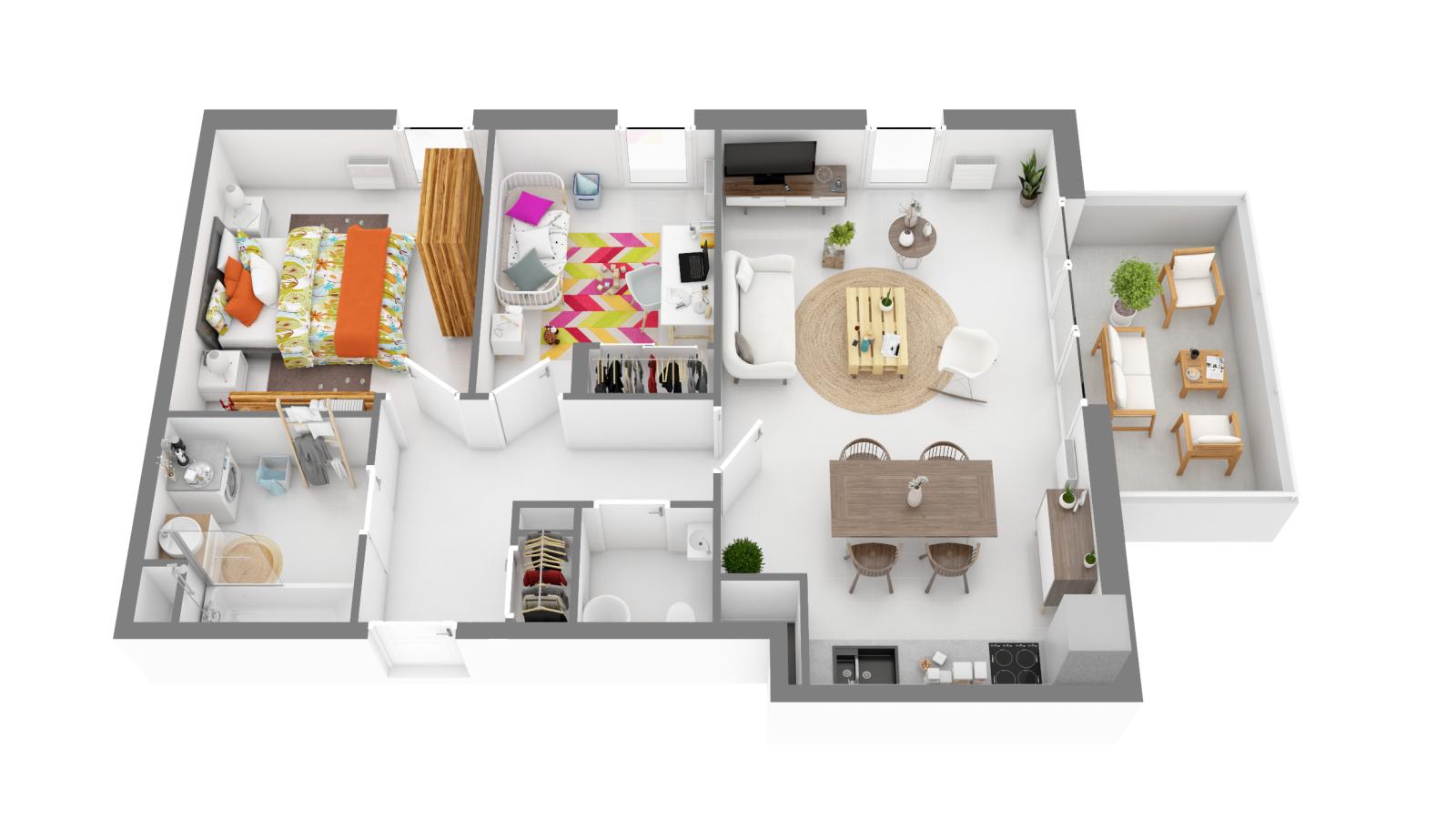 
																																							4 pièces - 
																																						1er étage - 84m² - 1 547,37 € - Photo #4