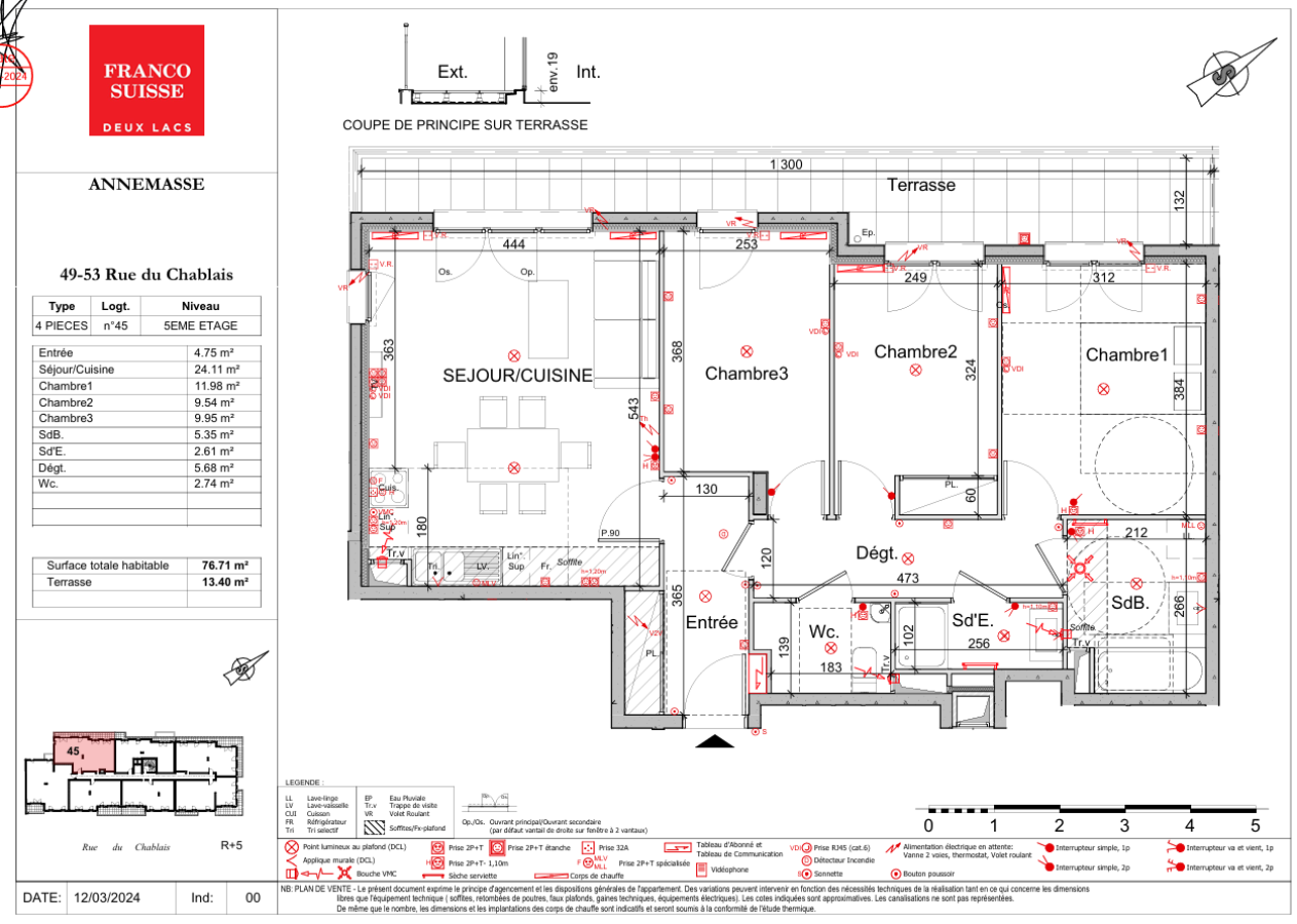 4 pièces - 5ème étage - 77m² - 1 372,31 € - Photo #0