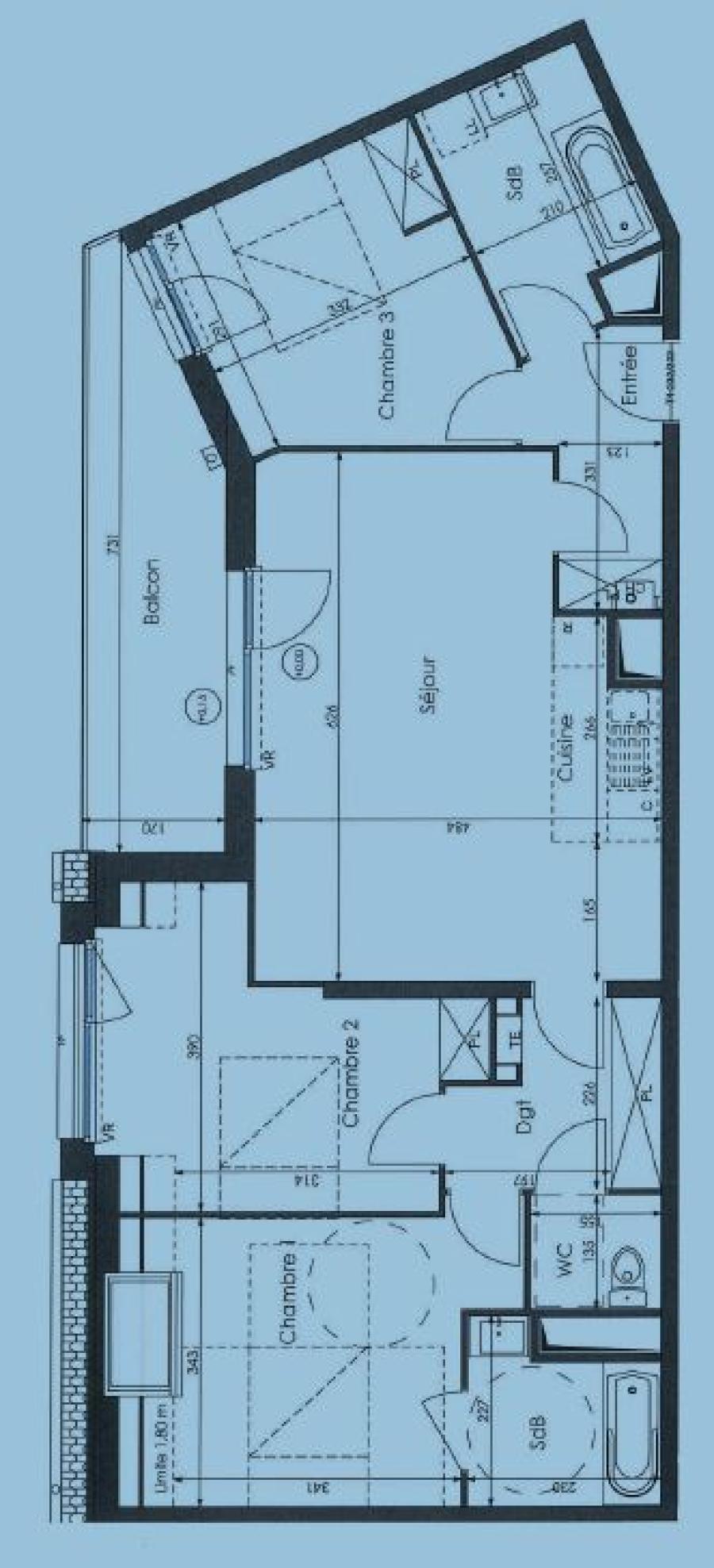 4 pièces - 3ème étage - 86m² - 924,98 € - Photo #5