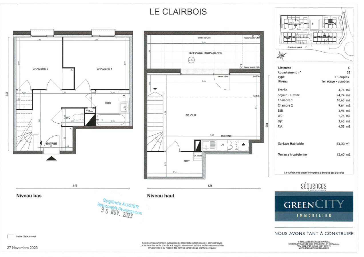 
																																							3 pièces - 
																																						1er étage - 63m² - 730,83 € - Photo #6