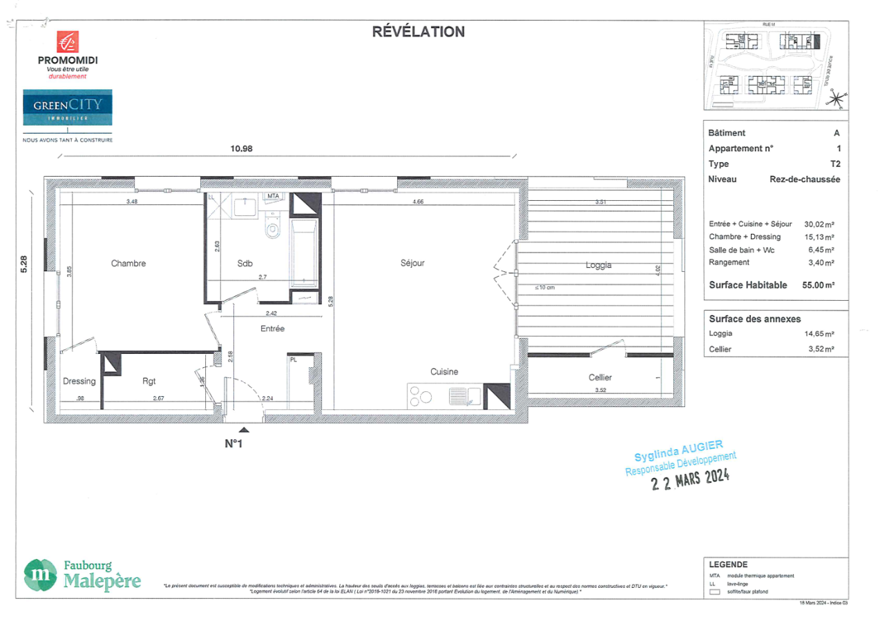 2 pièces - RDC - 54m² - 733,14 € - Photo #1