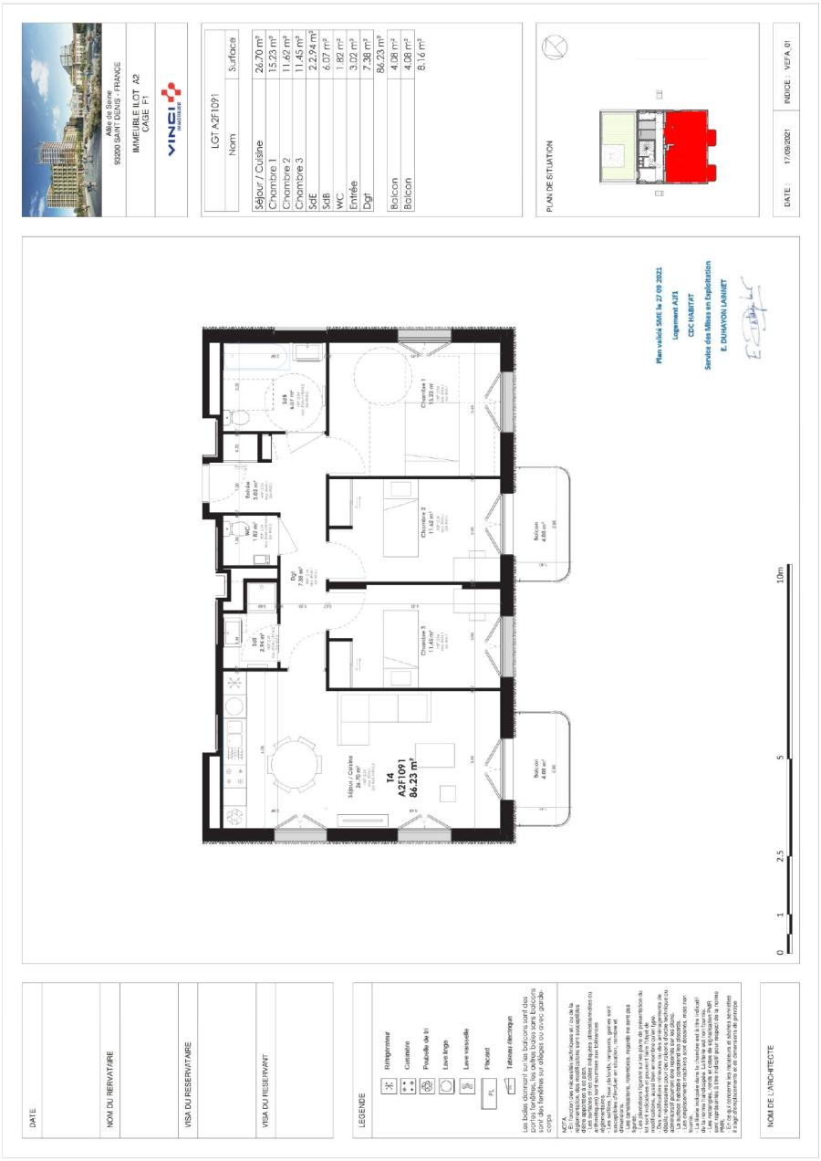 
																			4 pièces - 
																		9ème étage - 86m² - 1 682,49 € - Photo #0