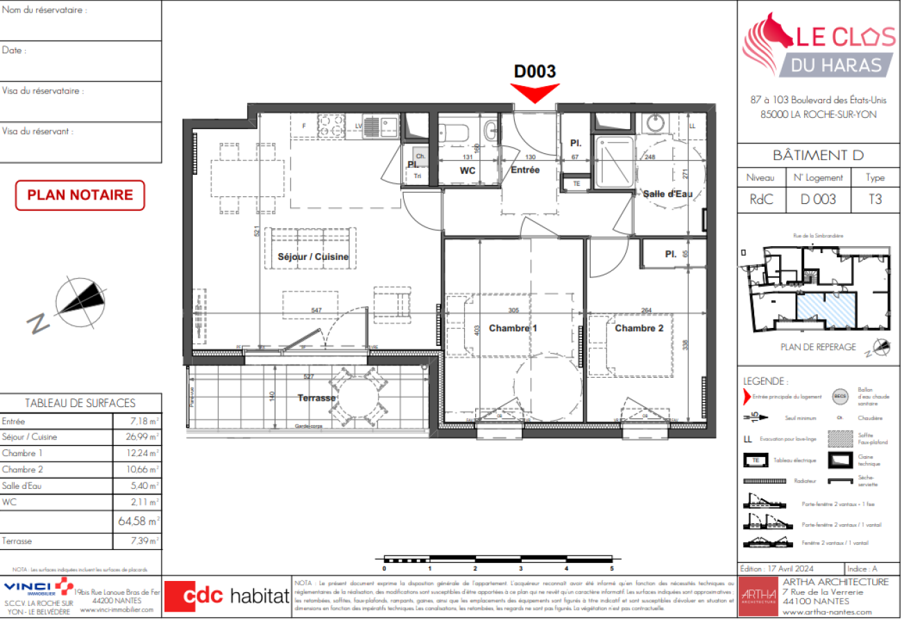 
																																							3 pièces - 
																																						RDC - 65m² - 689,33 € - Photo #5