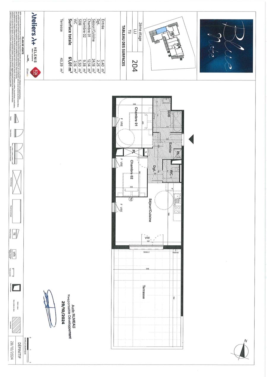 
																																							3 pièces - 
																																						2ème étage - 61m² - 945,25 € - Photo #1