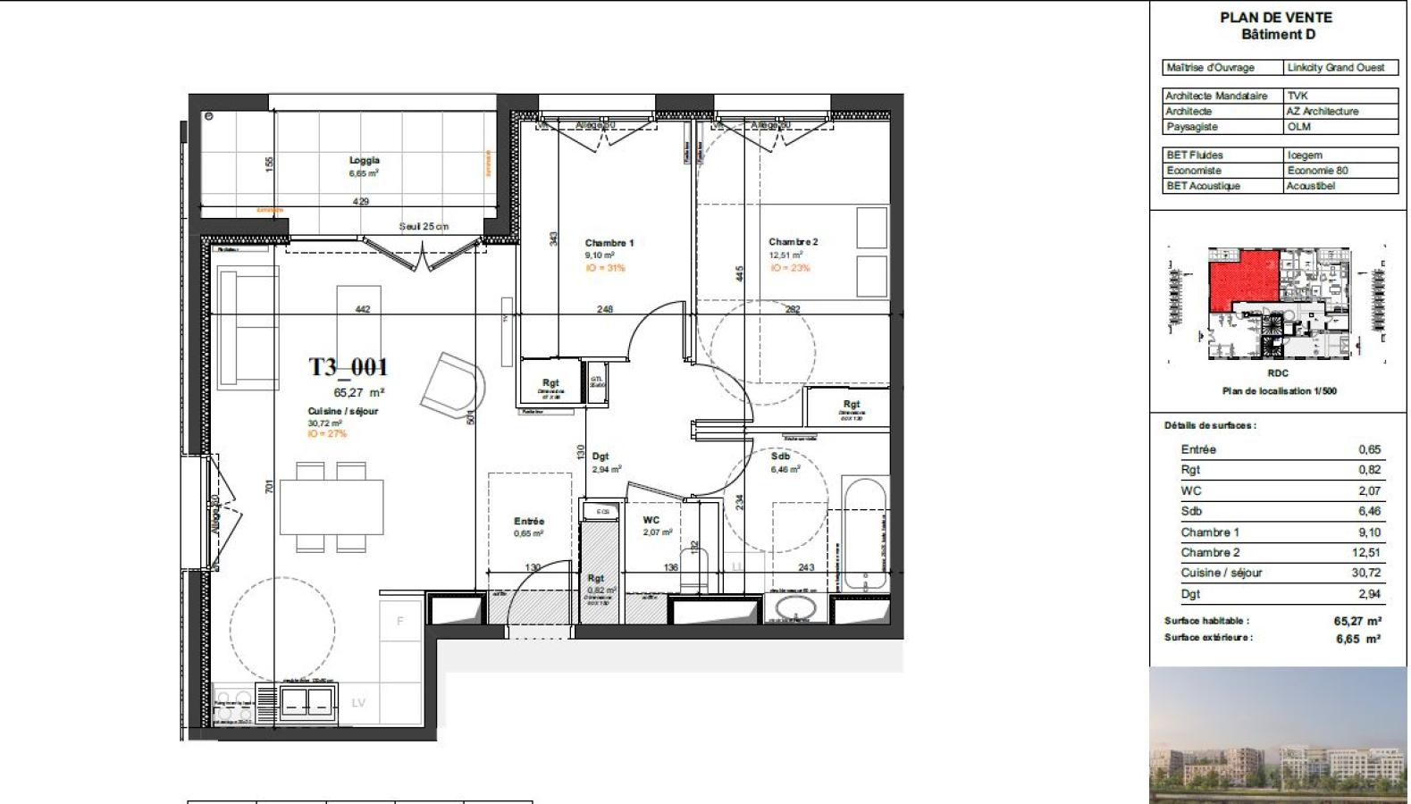 
																																							3 pièces - 
																																						RDC - 65m² - 828,68 € - Photo #6