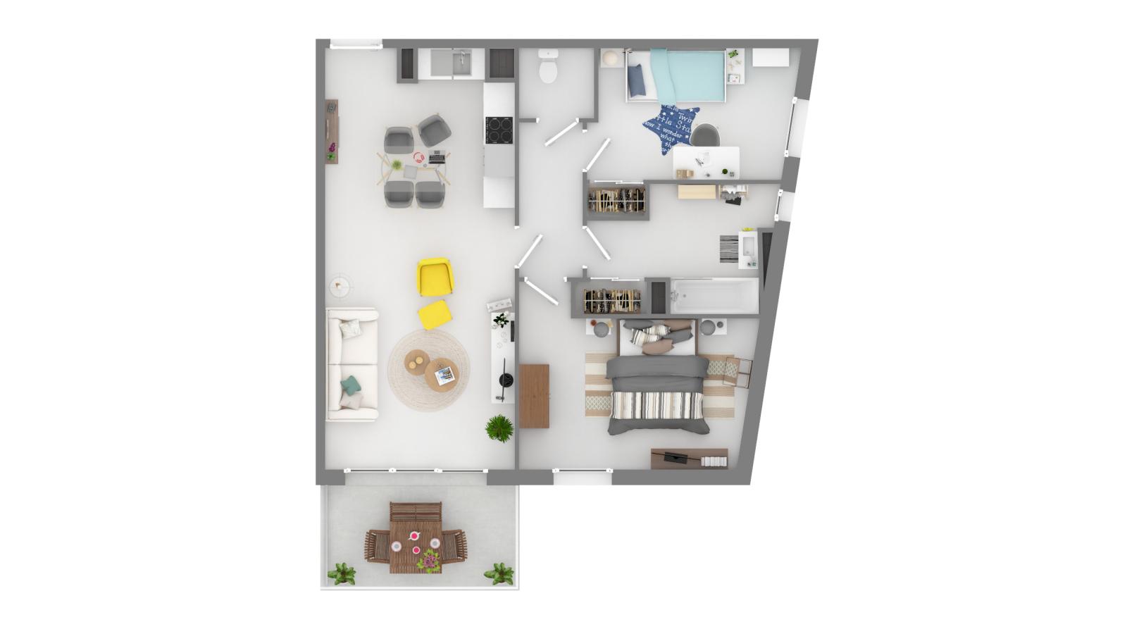 
																			3 pièces - 
																		2ème étage - 64m² - 1 098,91 € - Photo #1