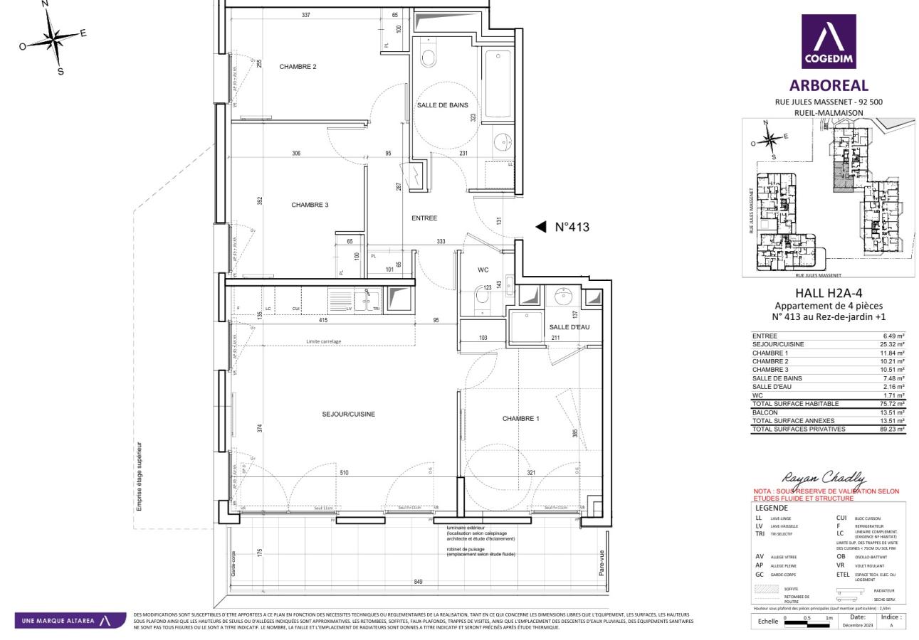4 pièces - 1er étage - 76m² - 1 576,58 € - Photo #0