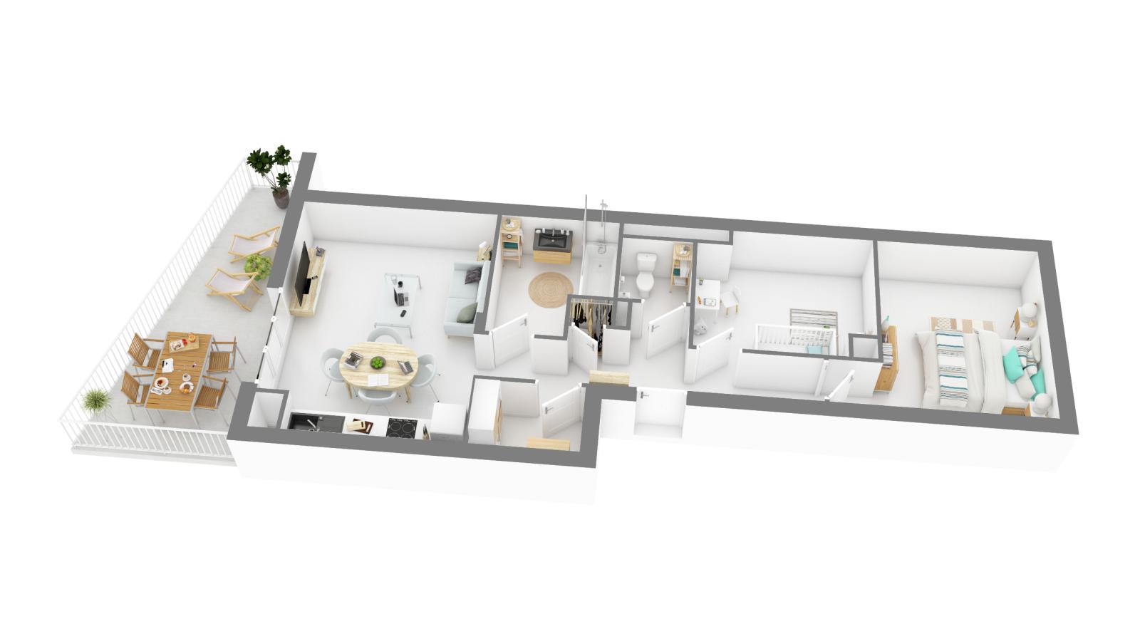 
																																							3 pièces - 
																																						2ème étage - 68m² - 916,72 € - Photo #7
