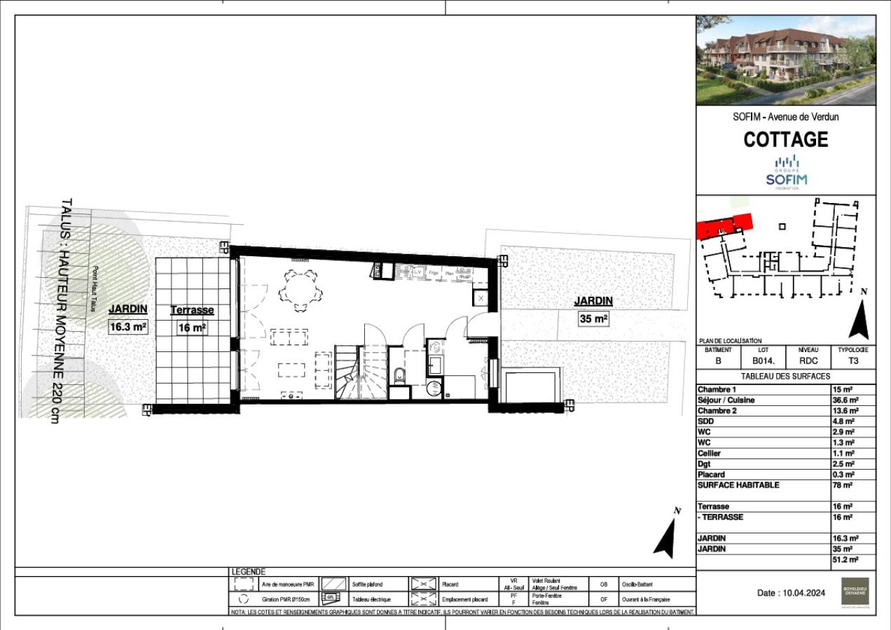3 pièces - RDC - 77m² - 929,07 € - Photo #1