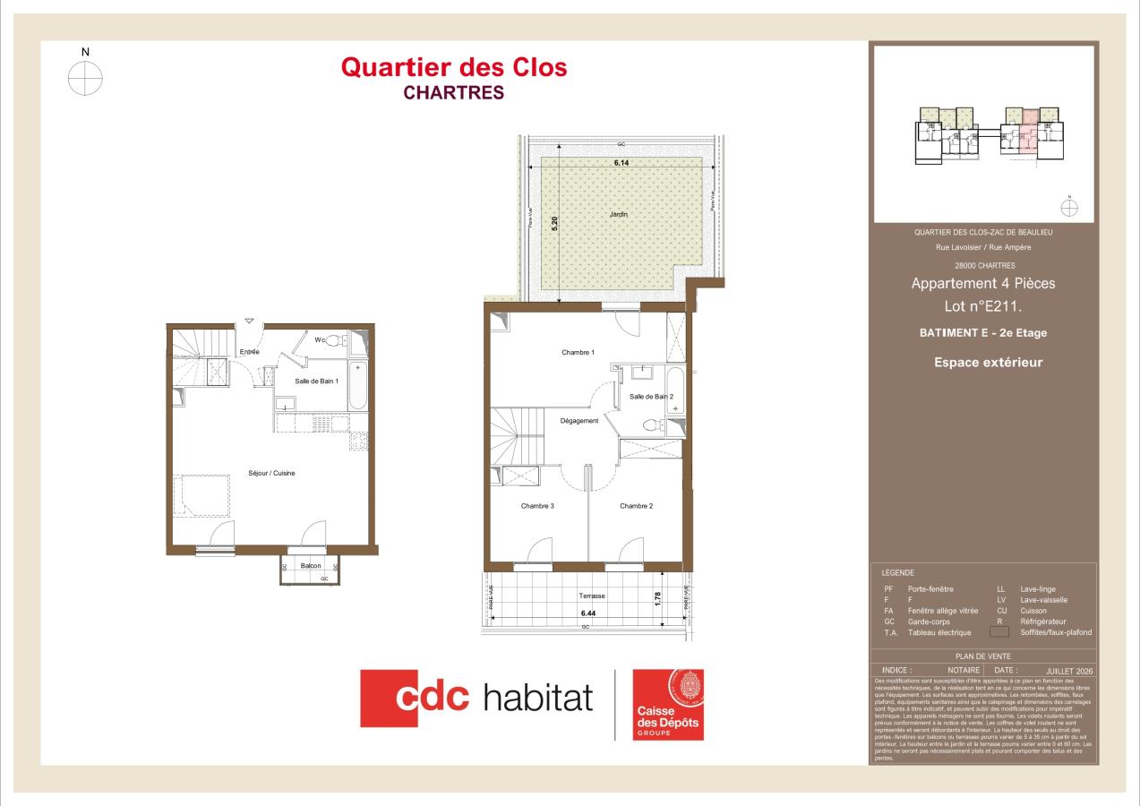 4 pièces - 2ème étage - 90m² - 1 098,50 € - Photo #7