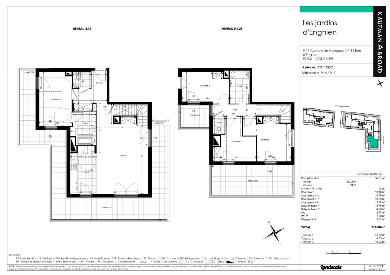 
																																							5 pièces - 
																																						6ème étage - 111m² - 2 269,27 € - Photo #1