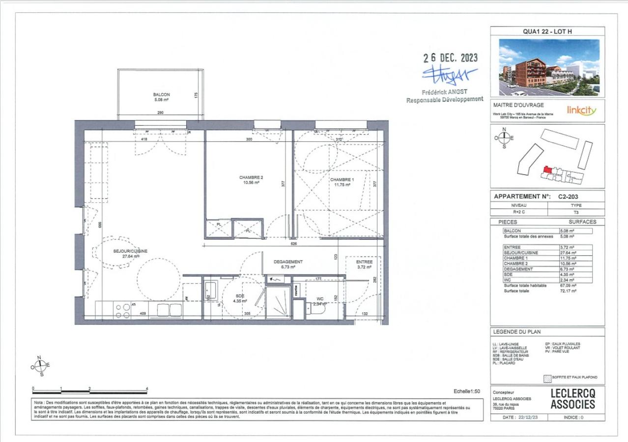 
																			3 pièces - 
																		2ème étage - 67m² - 954,42 € - Photo #1