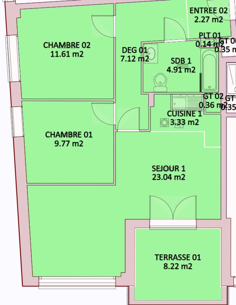 
																			3 pièces - 
																		3ème étage - 63m² - 1 425,67 € - Photo #4
