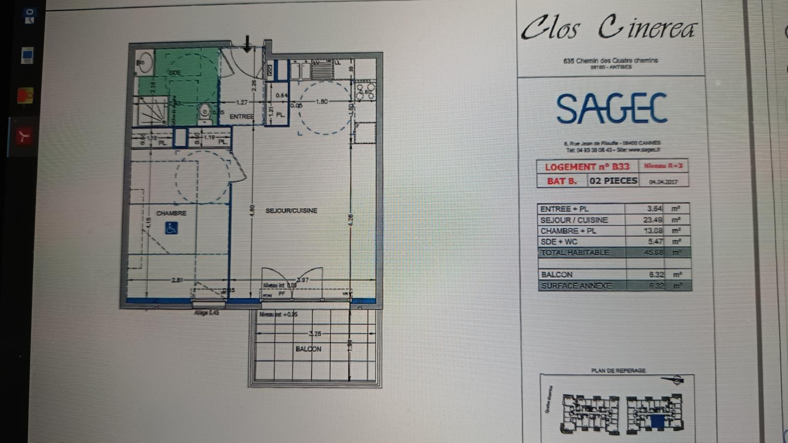 
																																							2 pièces - 
																																						3ème étage - 46m² - 904,98 € - Photo #1