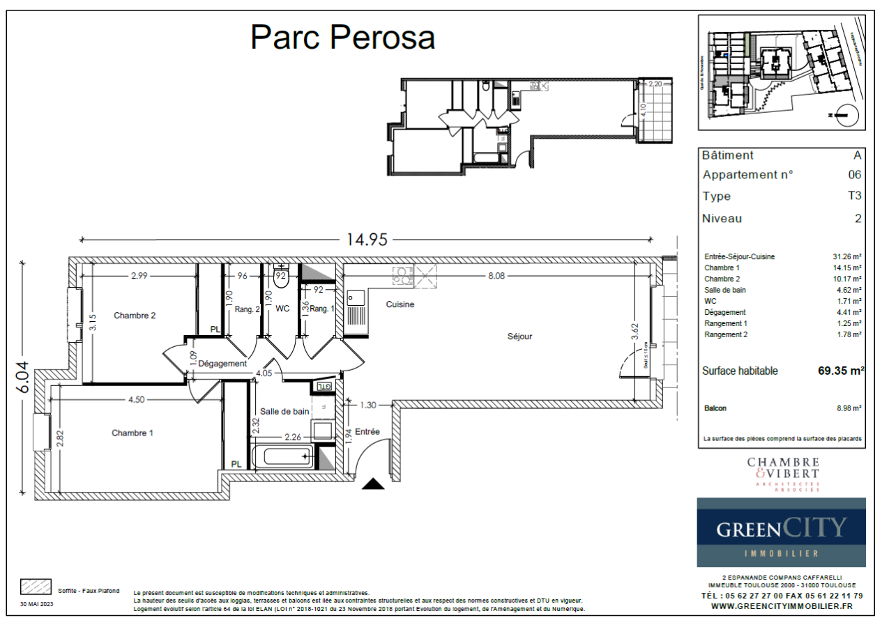 
																			3 pièces - 
																		2ème étage - 70m² - 1 045,44 € - Photo #6