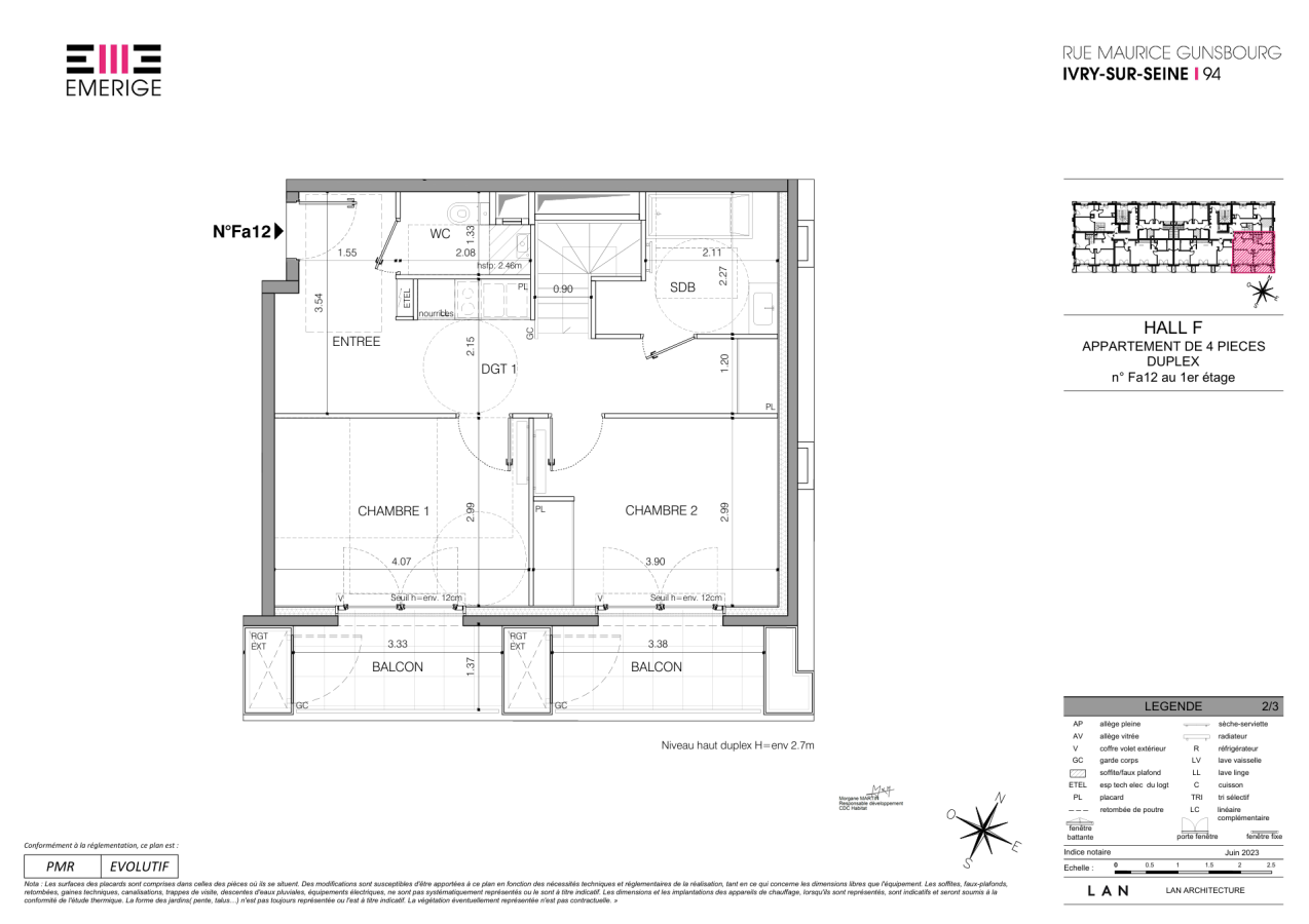 4 pièces - 1er étage - 90m² - 1 861,97 € - Photo #0