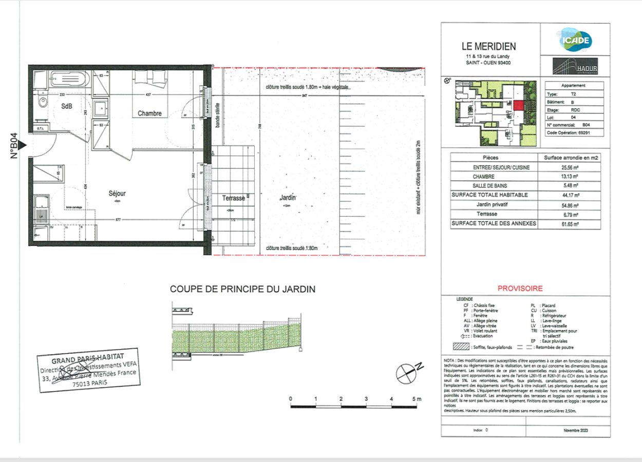 2 pièces - RDC - 44m² - 1 095,76 € - Photo #0