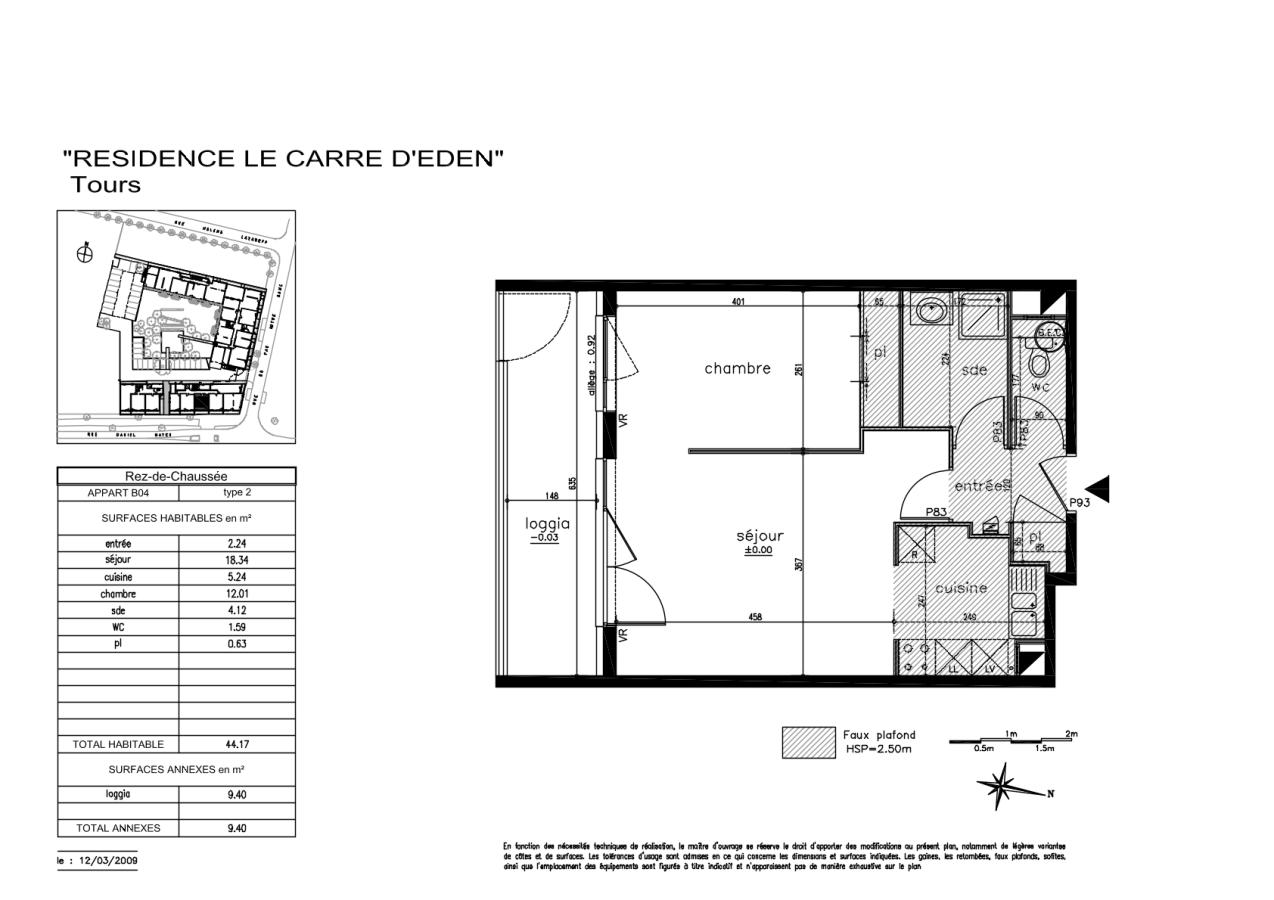 
																			2 pièces - 
																		RDC - 44m² - 607,17 € - Photo #1