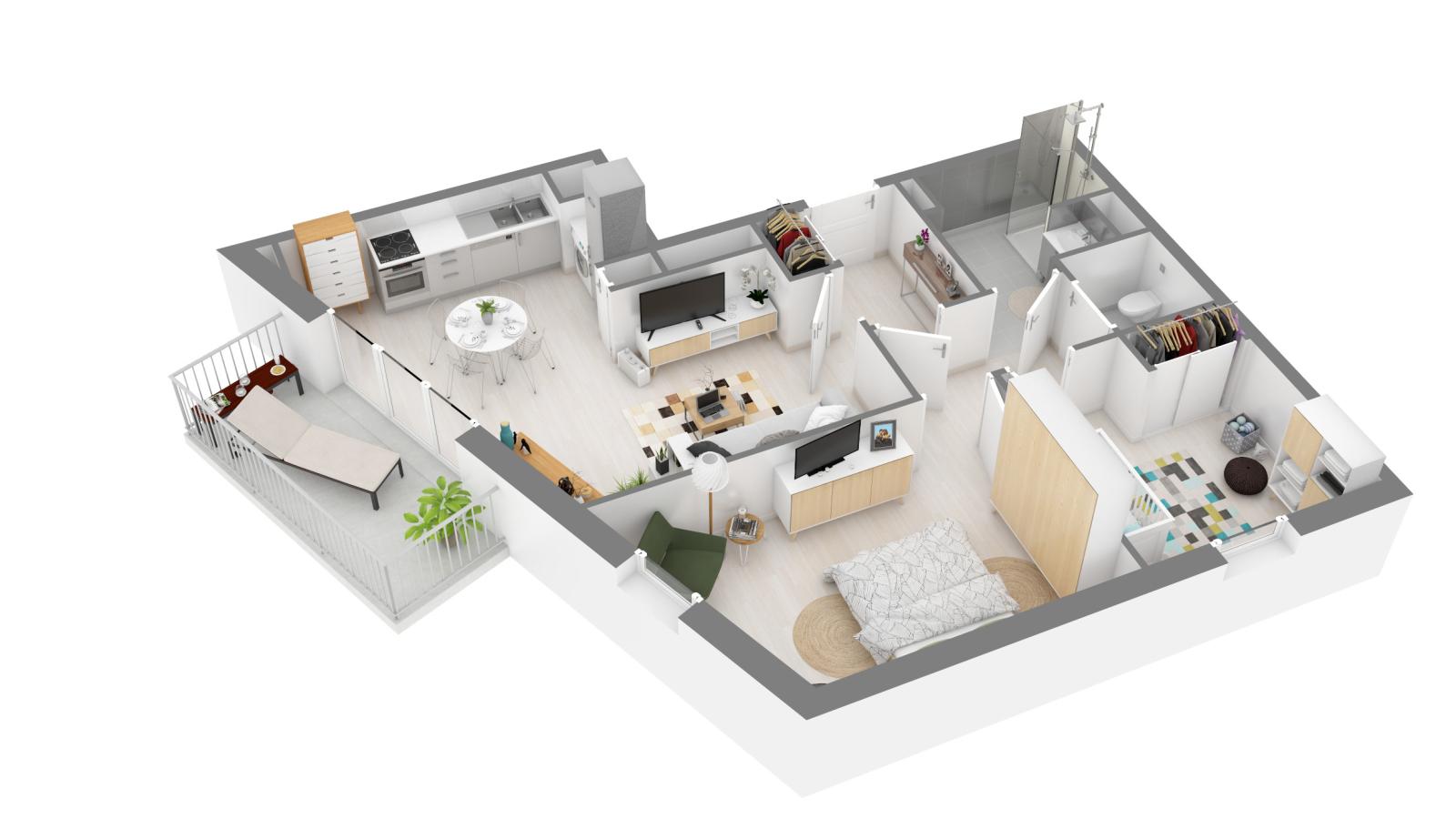 3 pièces - 1er étage - 59m² - 651,76 € - Photo #5