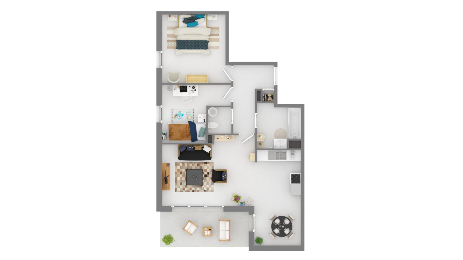 
																			3 pièces - 
																		RDC - 65m² - 833,03 € - Photo #0