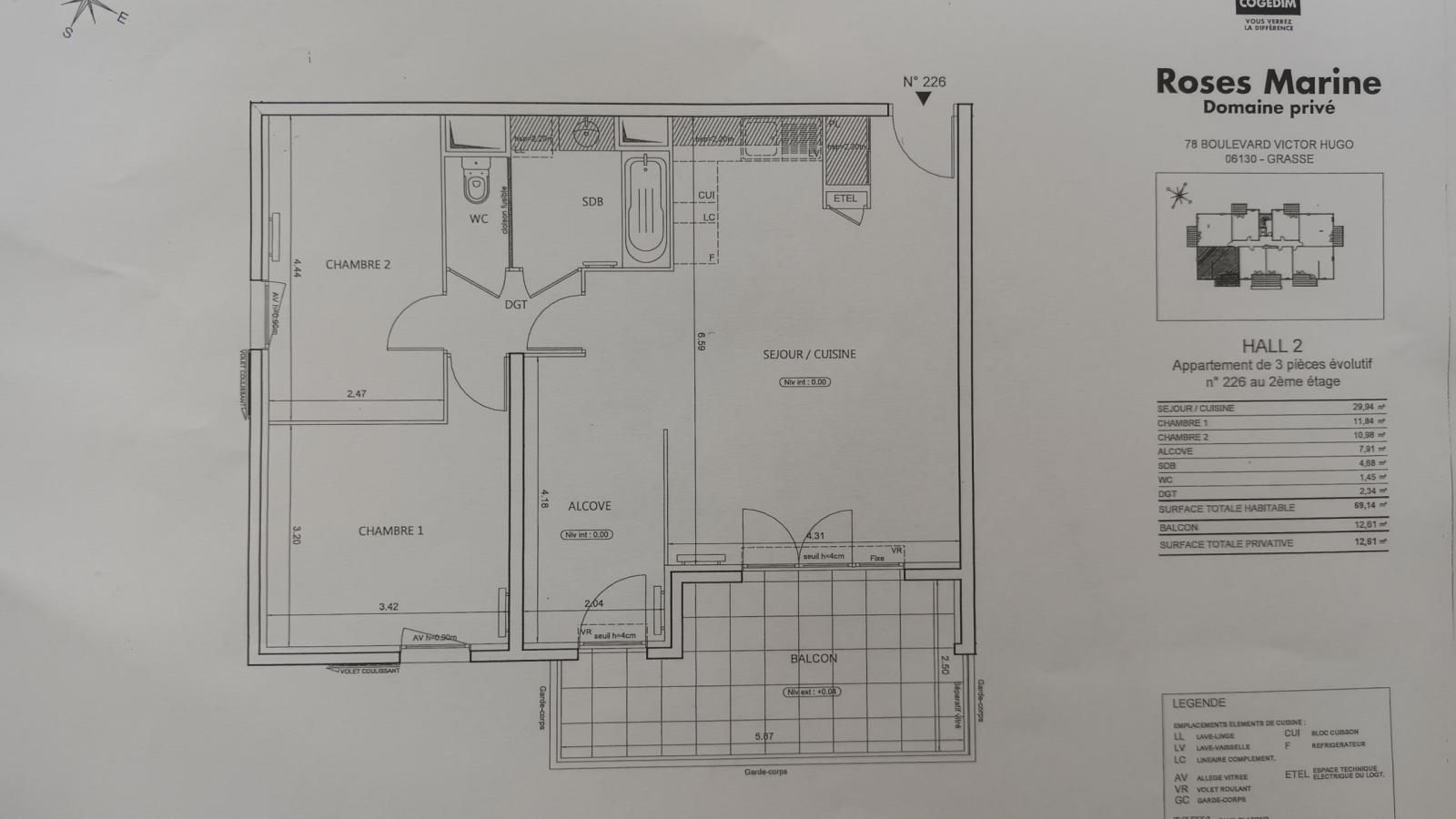 
																																							3 pièces - 
																																						2ème étage - 69m² - 1 080,76 € - Photo #1