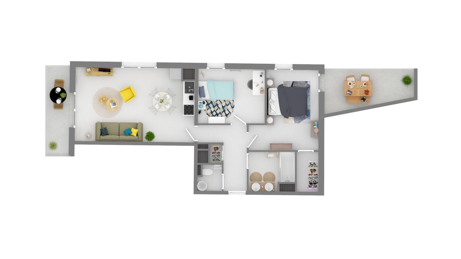 
																			3 pièces - 
																		RDC - 68m² - 1 110,84 € - Photo #0