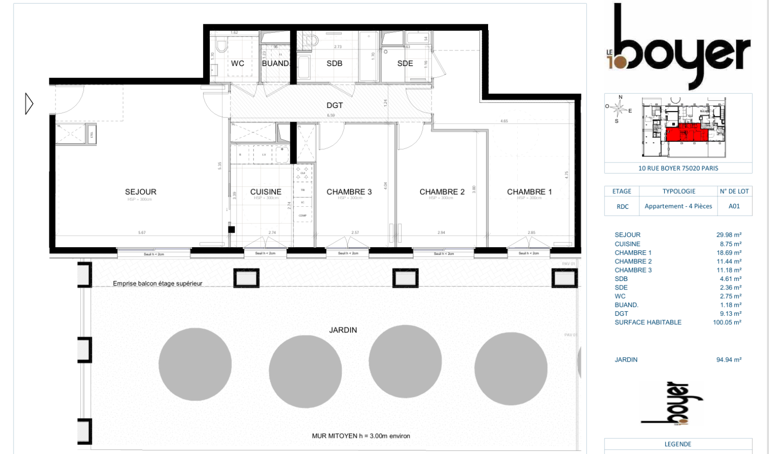 4 pièces - RDC - 100m² - 2 886,48 € - Photo #1