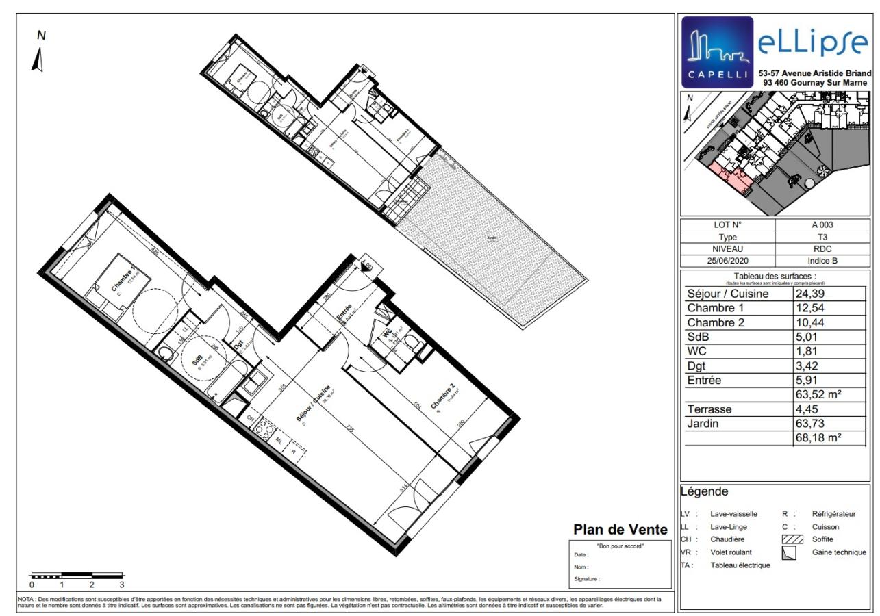 3 pièces - RDC - 63m² - 1 024,57 € - Photo #0