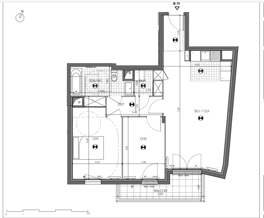 3 pièces - 1er étage - 67m² - 1 250,47 € - Photo #0