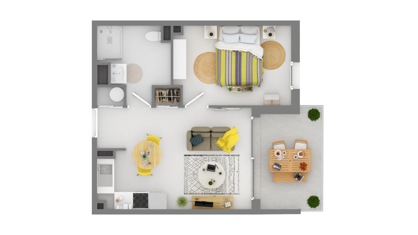 
																																							2 pièces - 
																																						RDC - 38m² - 996,10 € - Photo #5