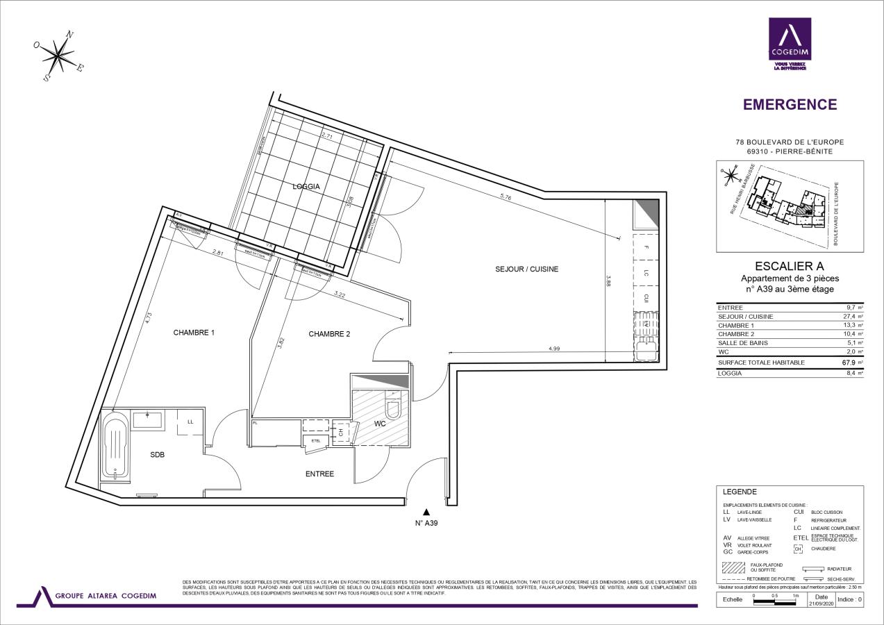 
																																							3 pièces - 
																																						3ème étage - 68m² - 906,48 € - Photo #5
