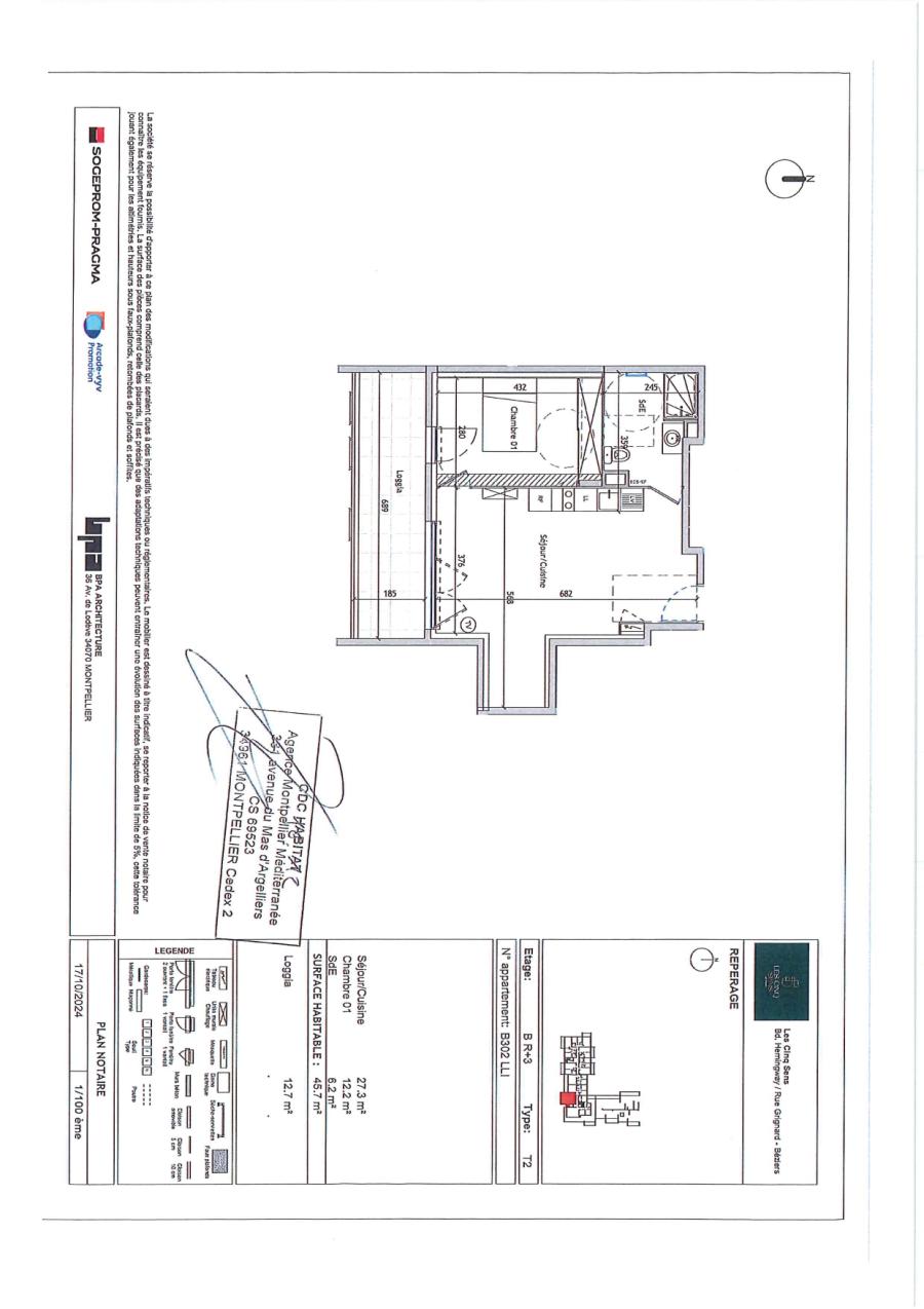 
																																							2 pièces - 
																																						3ème étage - 46m² - 624,34 € - Photo #1