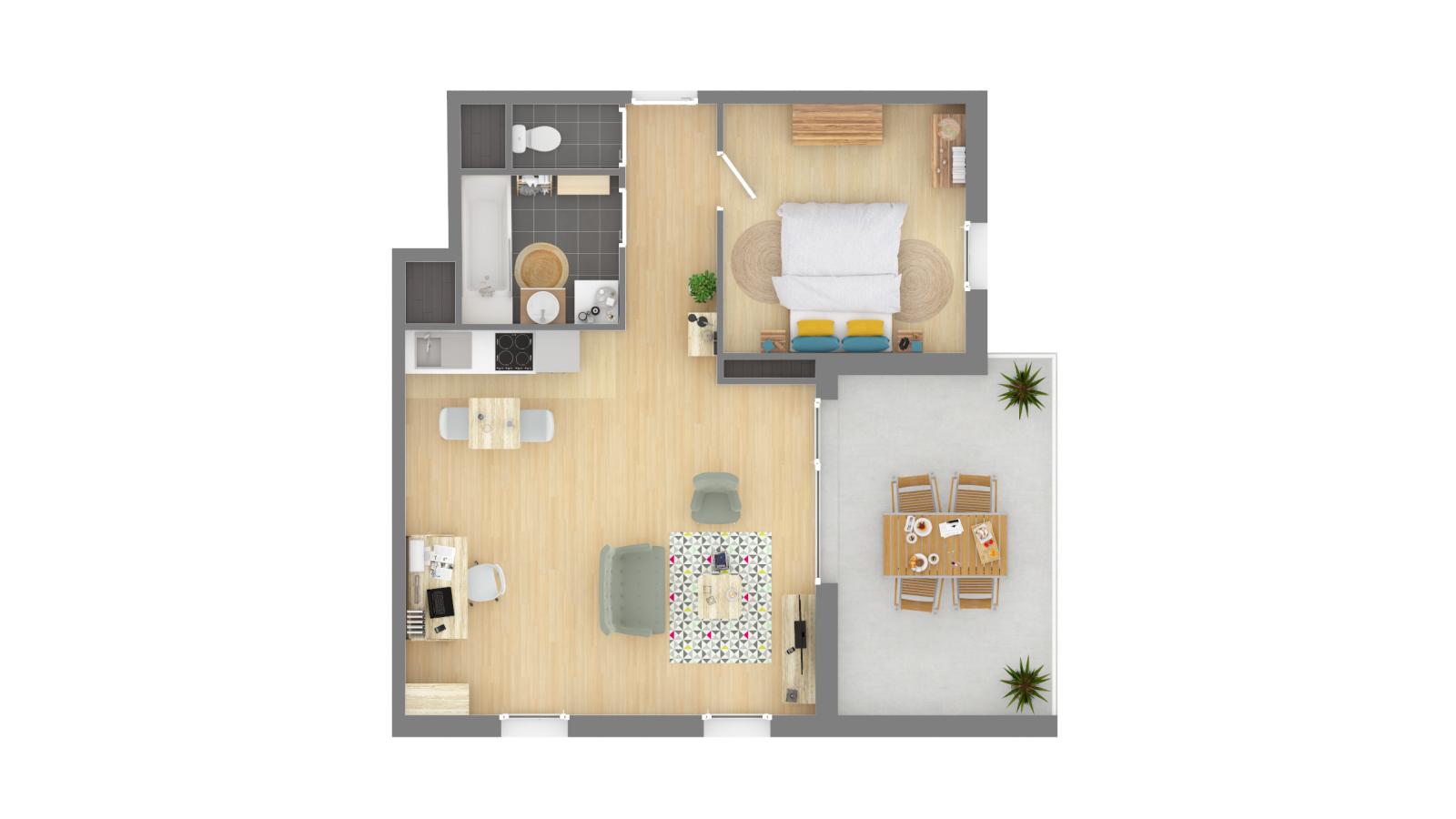 2 pièces - RDC - 50m² - 715,71 € - Photo #0