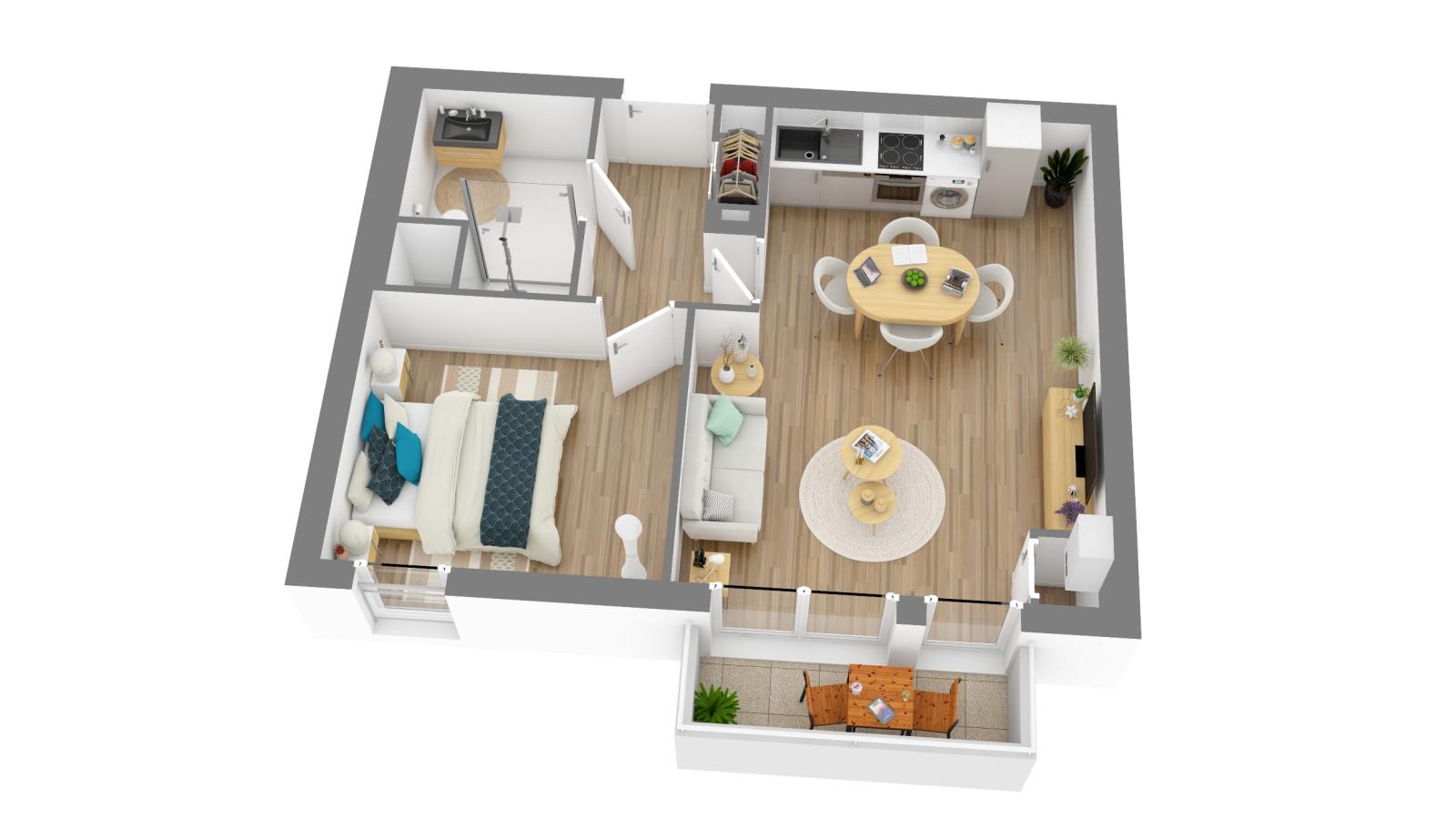 
																																							2 pièces - 
																																						2ème étage - 44m² - 649,91 € - Photo #7