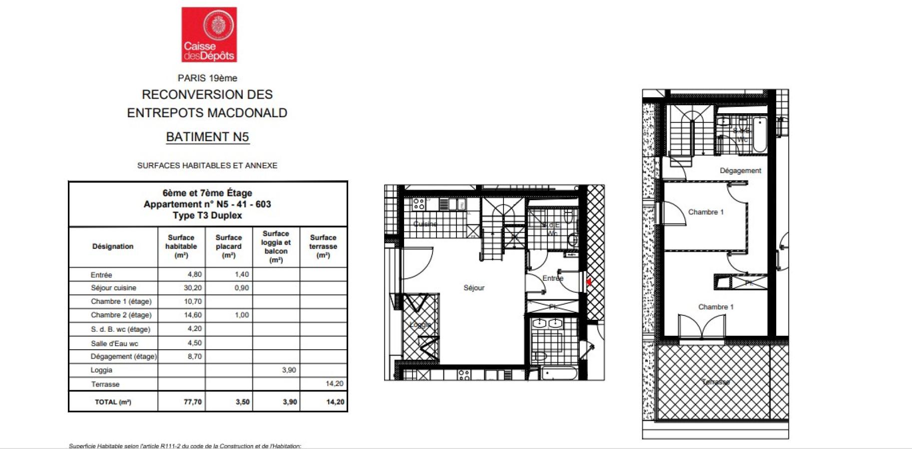 
																			3 pièces – 
																		6ème étage – 81m² - 2 050,07 € - Photo #0