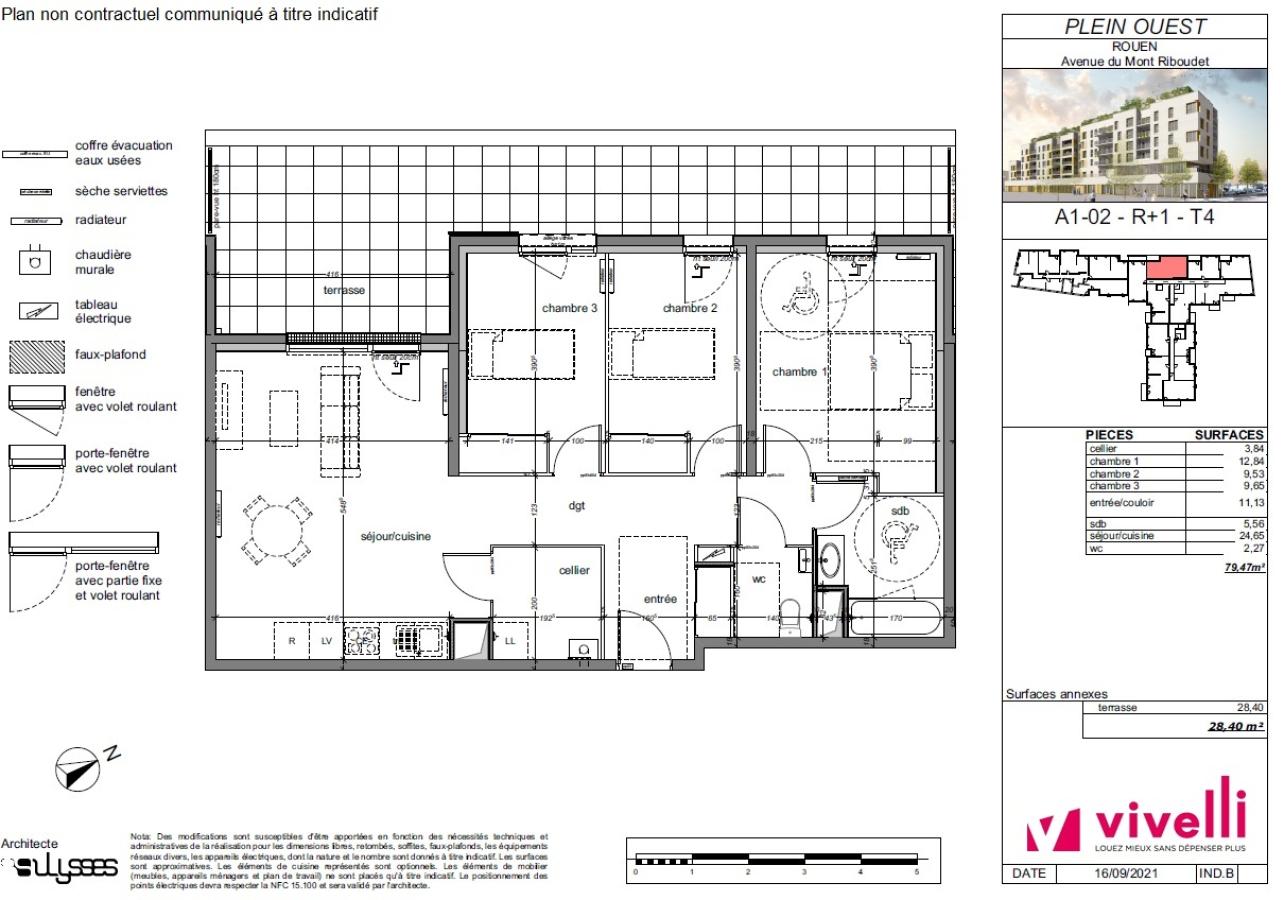 
																			4 pièces - 
																		1er étage - 79m² - 902,30 € - Photo #2