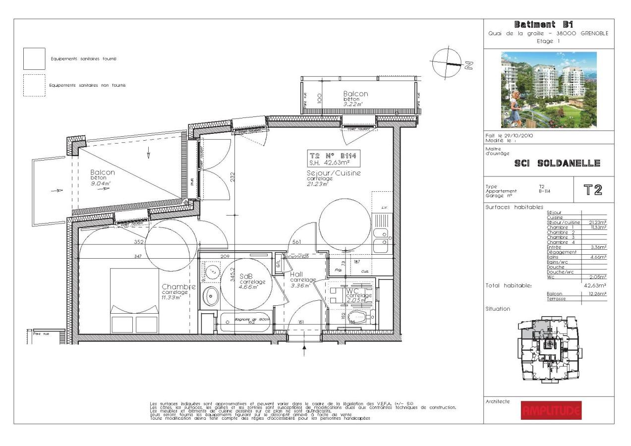 
																			2 pièces - 
																		1er étage - 43m² - 725,07 € - Photo #4