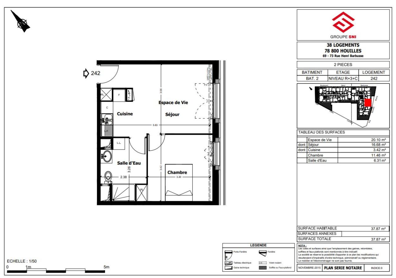 2 pièces - 3ème étage - 40m² - 851,65 € - Photo #4