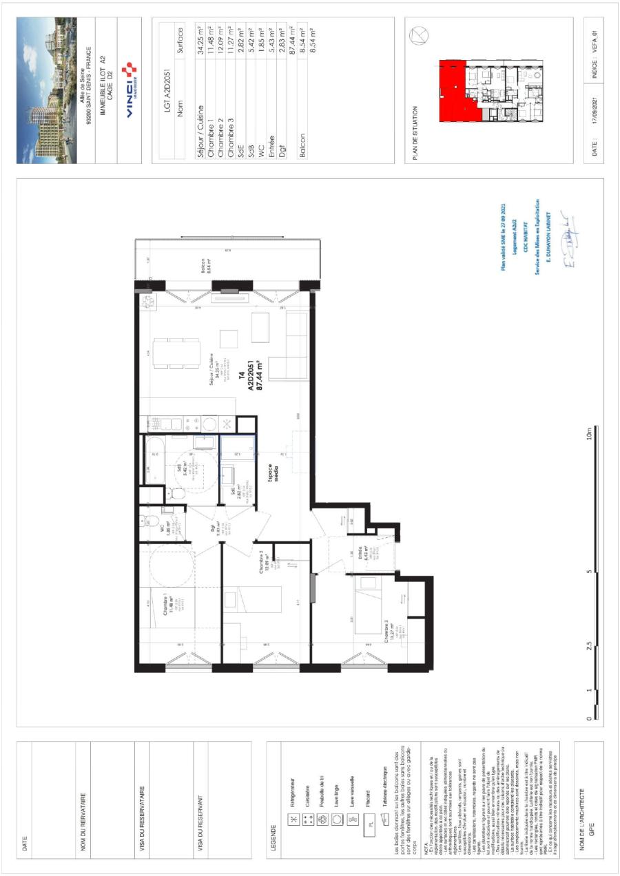 
																			4 pièces - 
																		5ème étage - 87m² - 1 709,21 € - Photo #0