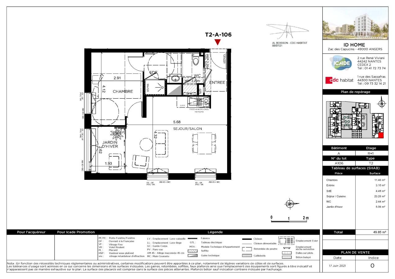 
																																							2 pièces - 
																																						1er étage - 50m² - 727,95 € - Photo #2