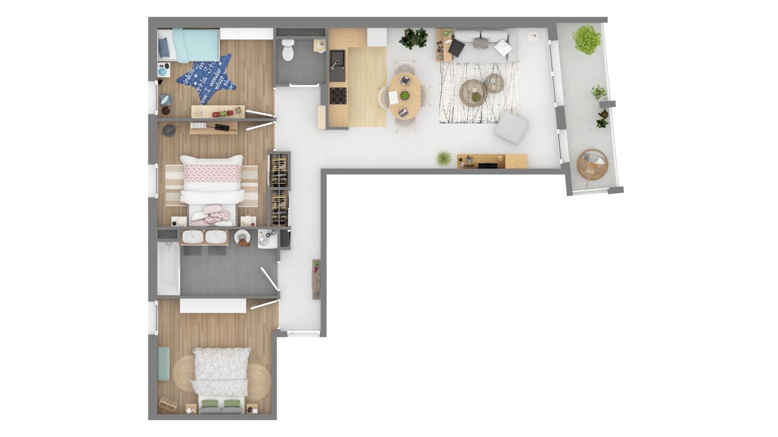 
																			4 pièces - 
																		3ème étage - 86m² - 1 087,57 € - Photo #0