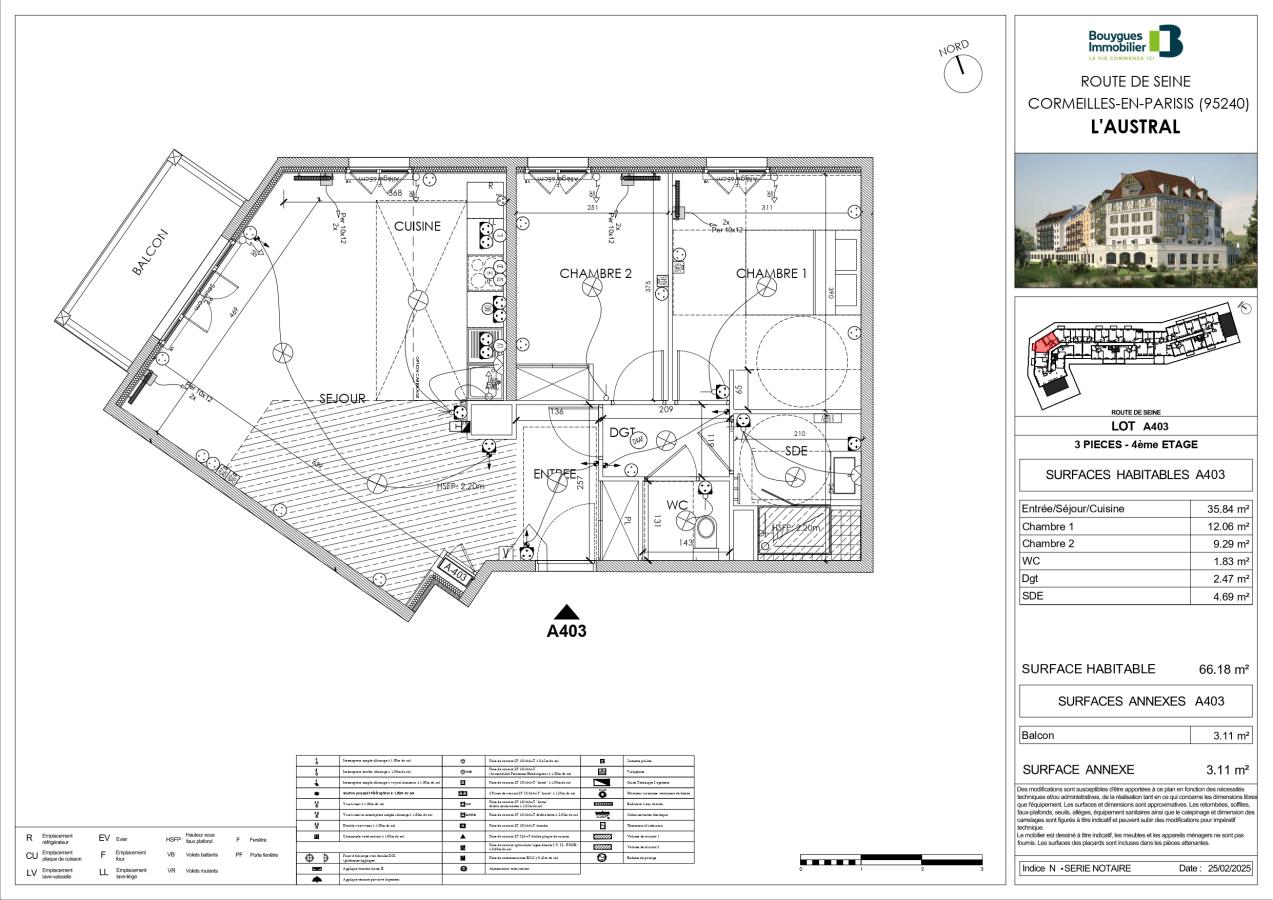 
																			3 pièces - 
																		4ème étage - 66m² - 1 224,01 € - Photo #0