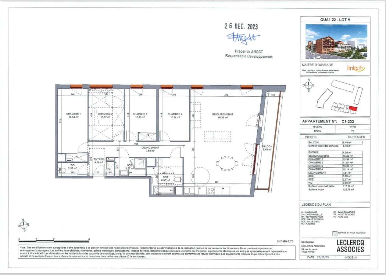 5 pièces -
2ème étage - 117m² - 1 597,76 € - Photo #2