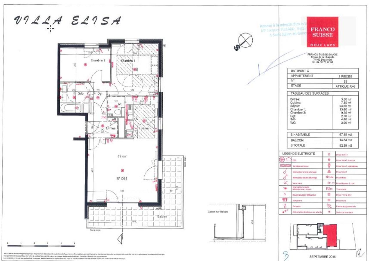 3 pièces - 6ème étage - 68m² - 1 276,39 € - Photo #2