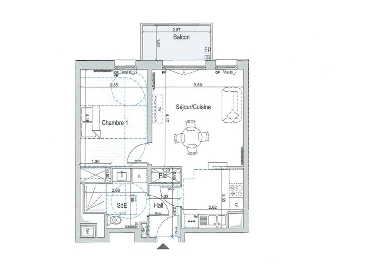 
																																							2 pièces - 
																																						5ème étage - 46m² - 728,02 € - Photo #6