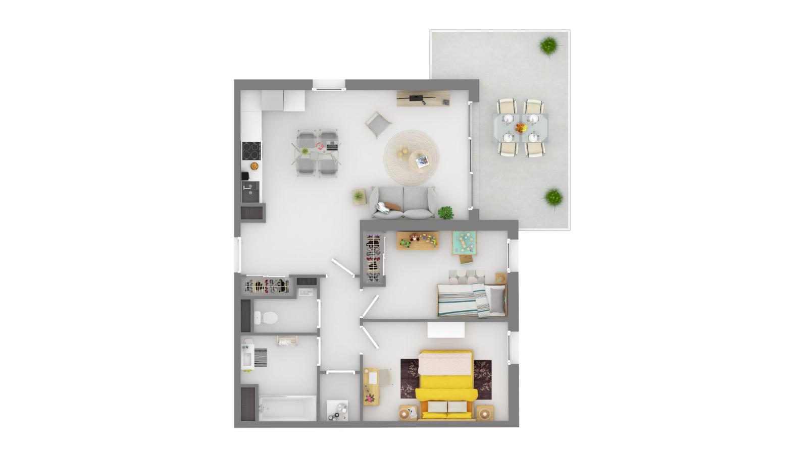 
																																							3 pièces - 
																																						2ème étage - 64m² - 1 279,88 € - Photo #3