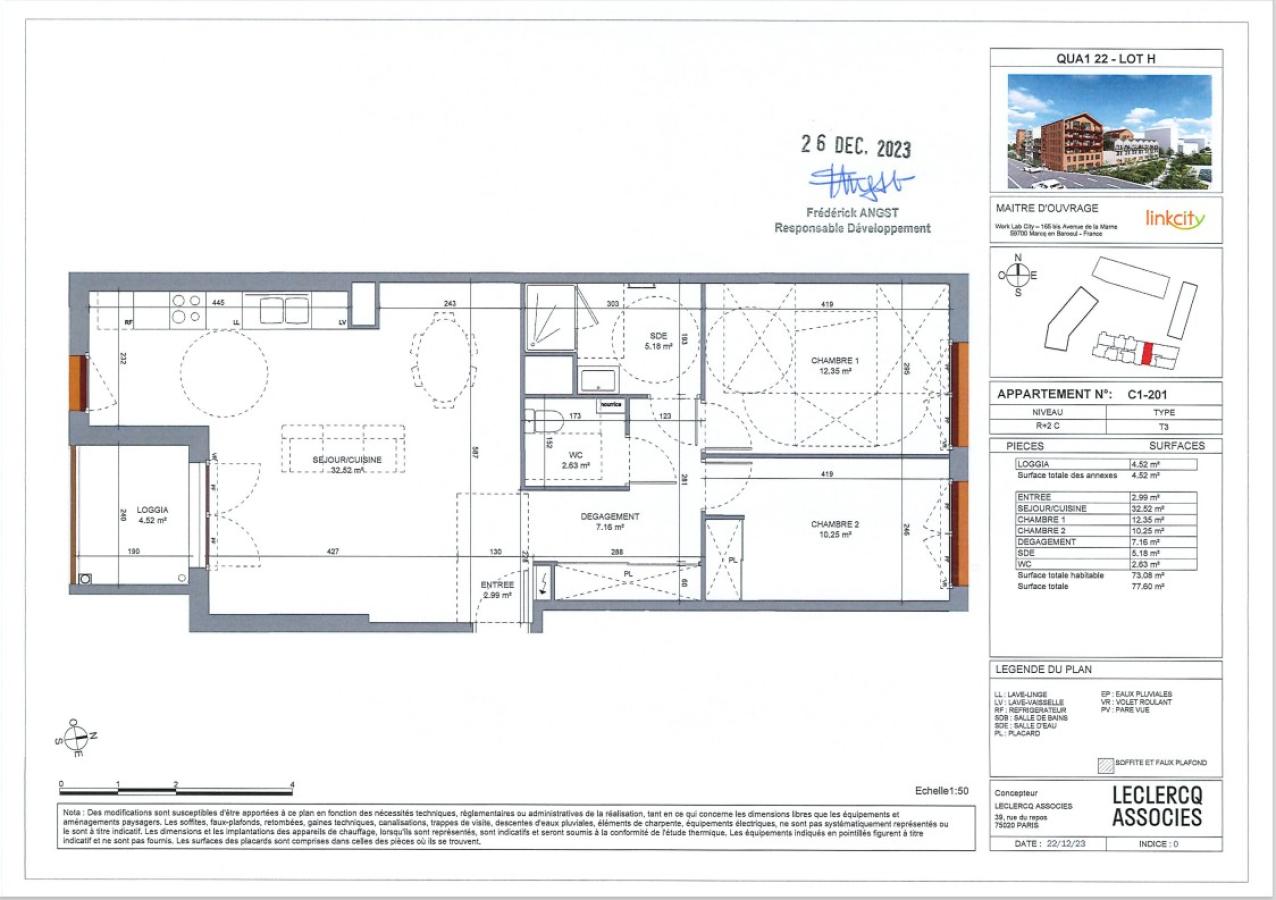 
																			3 pièces - 
																		2ème étage - 73m² - 1 013,65 € - Photo #2